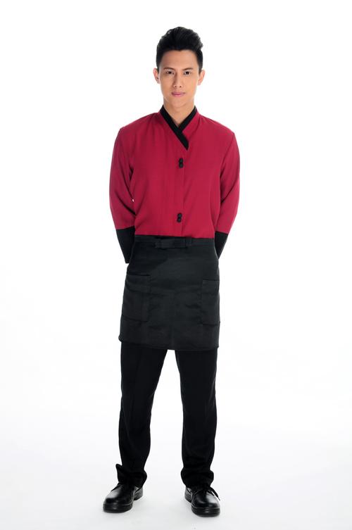 厂家批发酒店工作服秋冬装 快餐厅服务员秋装 咖啡厅餐饮工作服